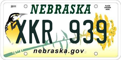 NE license plate XKR939
