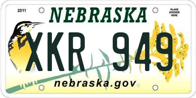 NE license plate XKR949