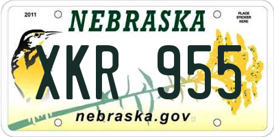 NE license plate XKR955