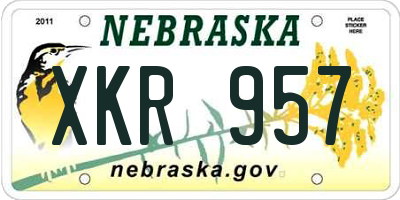 NE license plate XKR957