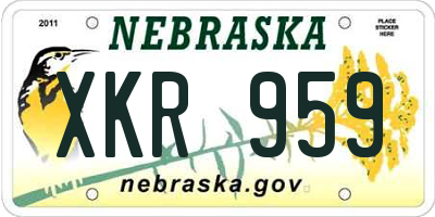 NE license plate XKR959