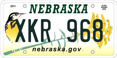 NE license plate XKR968