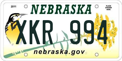 NE license plate XKR994