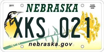 NE license plate XKS021