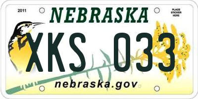 NE license plate XKS033
