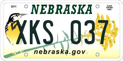 NE license plate XKS037
