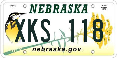 NE license plate XKS118