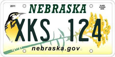 NE license plate XKS124