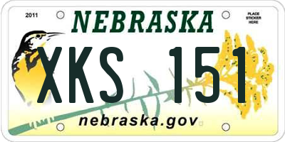 NE license plate XKS151