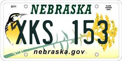 NE license plate XKS153