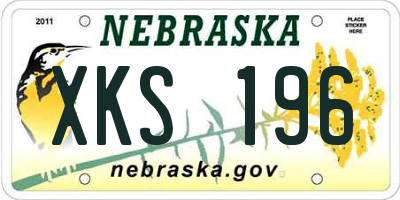NE license plate XKS196