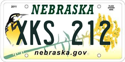 NE license plate XKS212