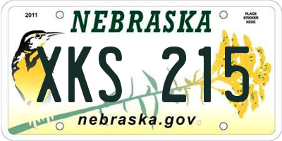 NE license plate XKS215