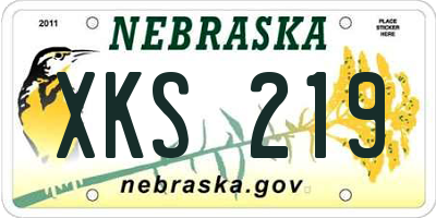 NE license plate XKS219
