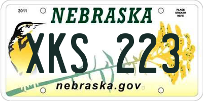 NE license plate XKS223