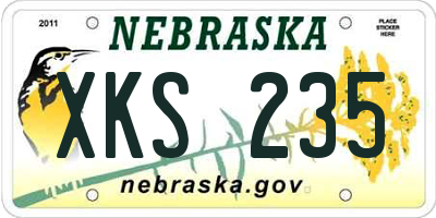 NE license plate XKS235
