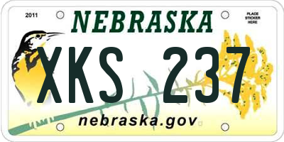 NE license plate XKS237