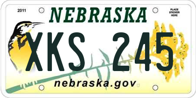 NE license plate XKS245
