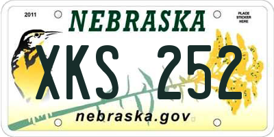 NE license plate XKS252