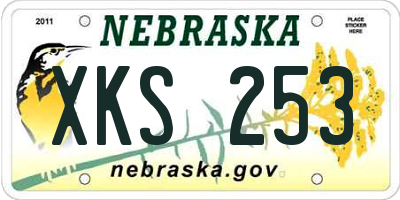 NE license plate XKS253