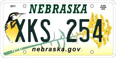 NE license plate XKS254