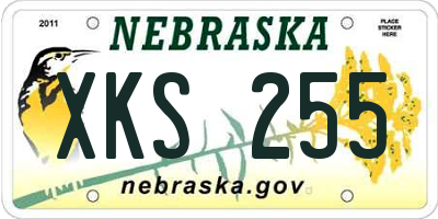 NE license plate XKS255