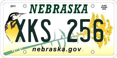 NE license plate XKS256