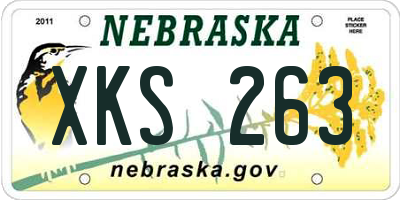 NE license plate XKS263