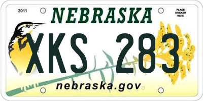NE license plate XKS283