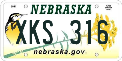 NE license plate XKS316