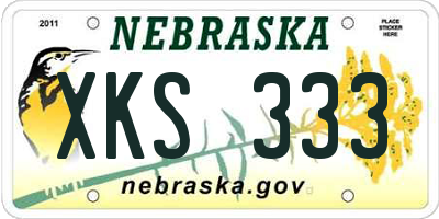 NE license plate XKS333