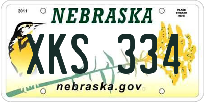 NE license plate XKS334
