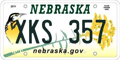 NE license plate XKS357