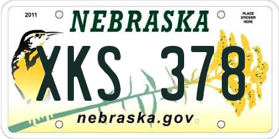 NE license plate XKS378