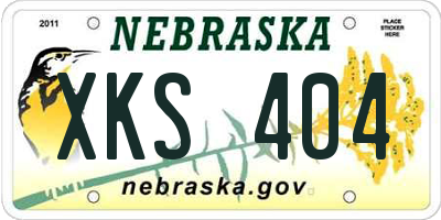 NE license plate XKS404