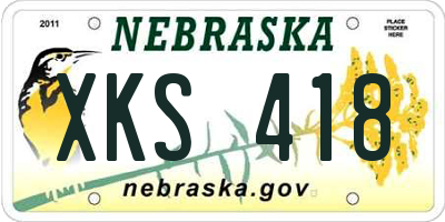 NE license plate XKS418