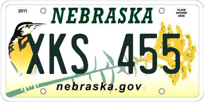 NE license plate XKS455