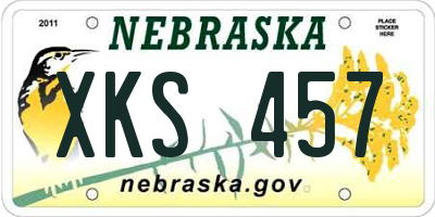 NE license plate XKS457