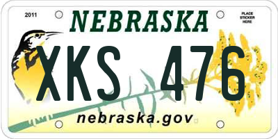 NE license plate XKS476