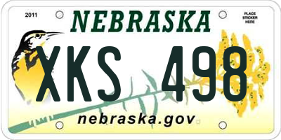 NE license plate XKS498