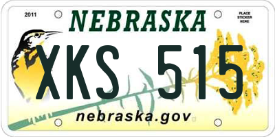 NE license plate XKS515