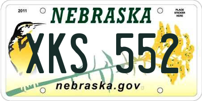 NE license plate XKS552