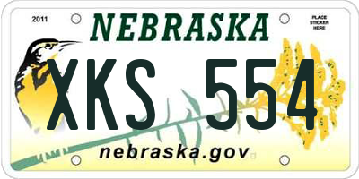 NE license plate XKS554