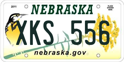 NE license plate XKS556