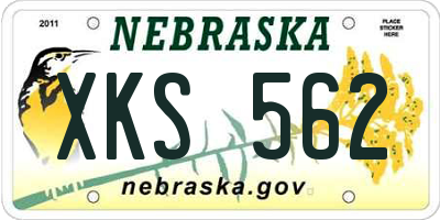 NE license plate XKS562