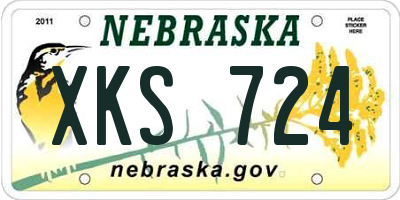 NE license plate XKS724