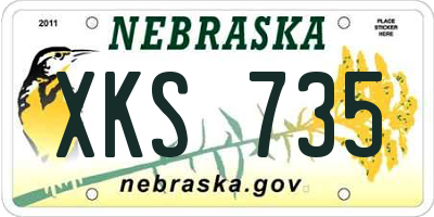 NE license plate XKS735