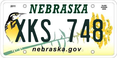 NE license plate XKS748