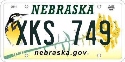 NE license plate XKS749