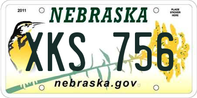 NE license plate XKS756
